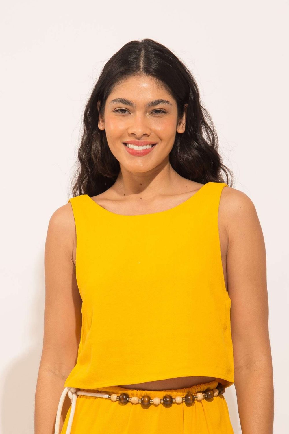 REGATA CROPPED - AMARELO SOL