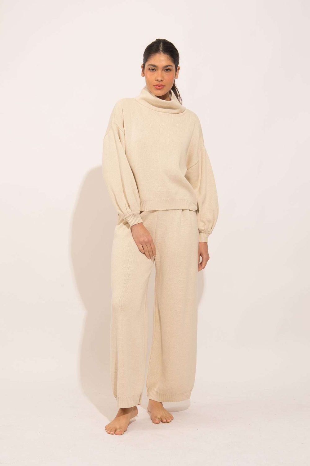 CALÇA KATIA TRICOT - NATURAL