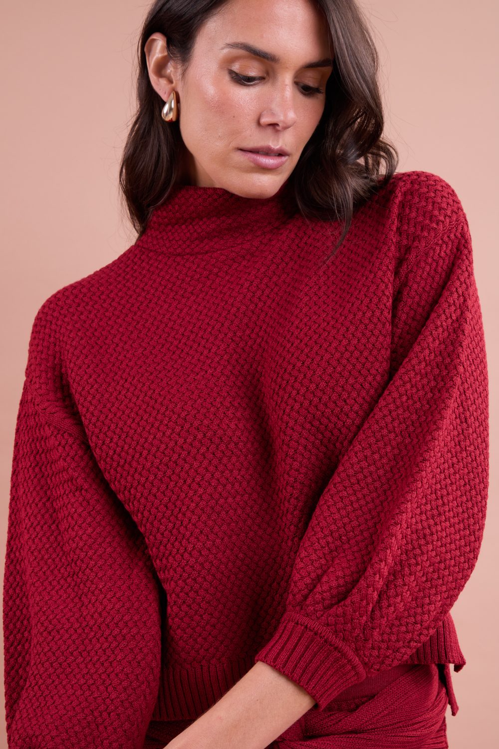 SUETER GOLA  ALTA TRICOT - VERMELHO PROFUNDO