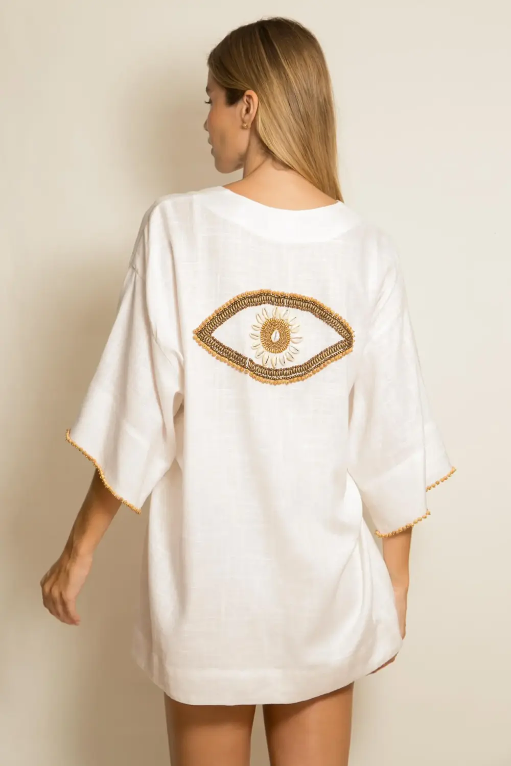 KIMONO BORDADO - OFF MADEIRA